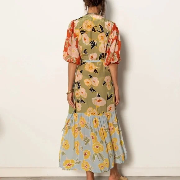 NWT CAROLINA‎ K DONNA FLORAL ROBE DRESS IN PEONIES PRINT - Picture 3 of 3